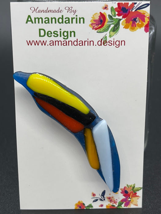 Handmade Brooch Pin made from Fused Glass.