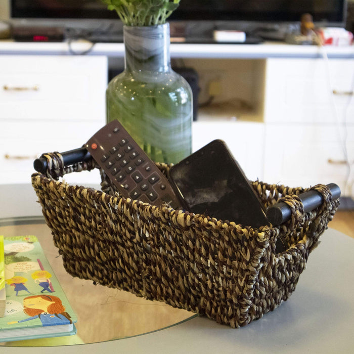 Seagrass Wicker Baskets with handles - Brown | Set of 2