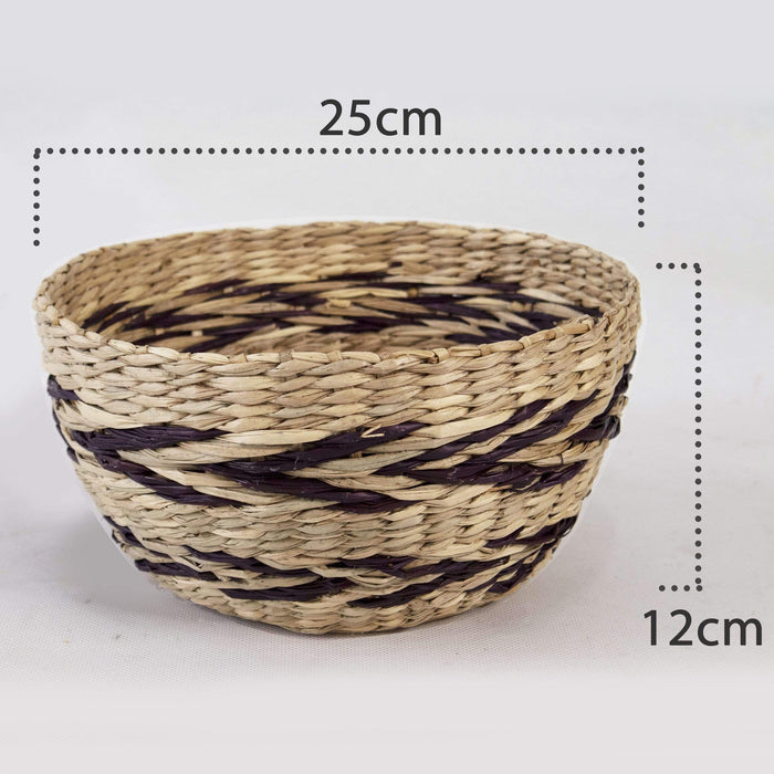 Set 2 Seagrass Woven Fruit Basket Bowls