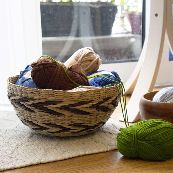 Set 2 Seagrass Woven Fruit Basket Bowls