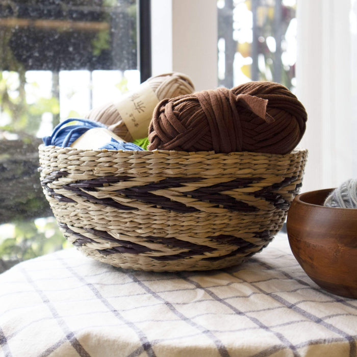 Set 2 Seagrass Woven Fruit Basket Bowls