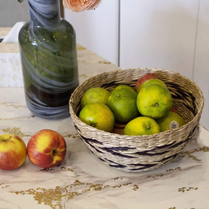 Set 2 Seagrass Woven Fruit Basket Bowls