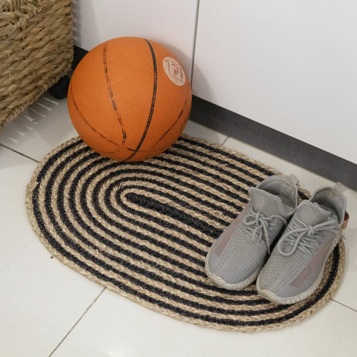 Oval Woven Doormat | Natural Seagrass Entrance Rug for Patio, Front Door, Indoor