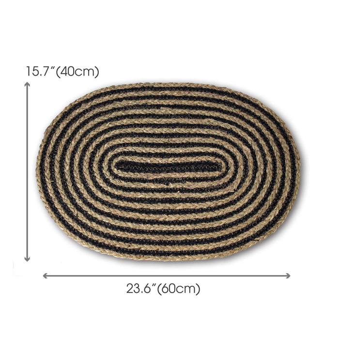 Oval Woven Doormat | Natural Seagrass Entrance Rug for Patio, Front Door, Indoor